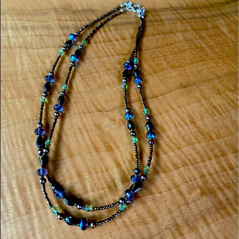 Crystal and bead necklace